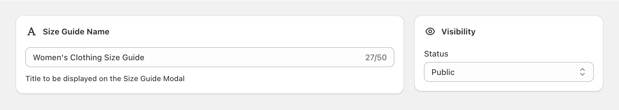 Create a Size Guide