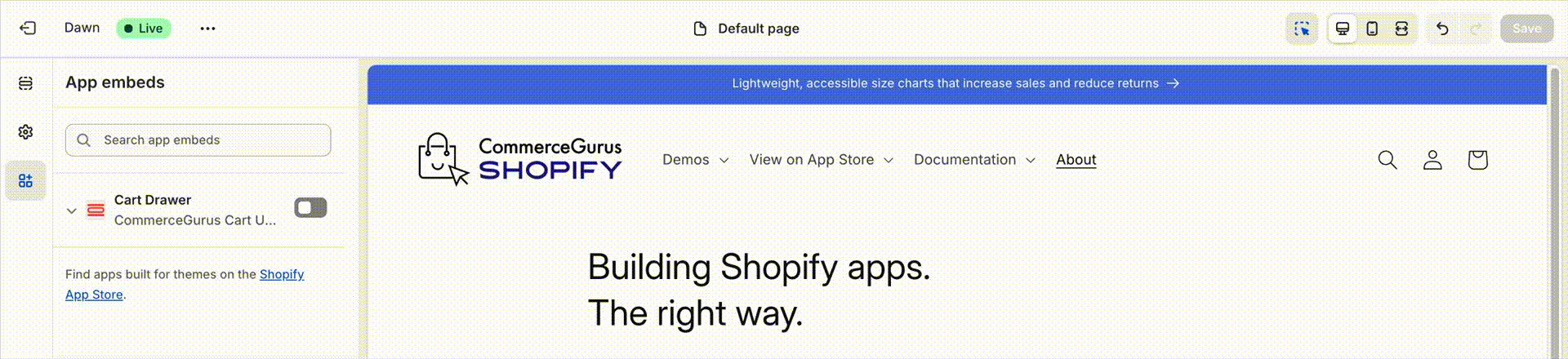 Activate Cart Drawer in Theme Editor