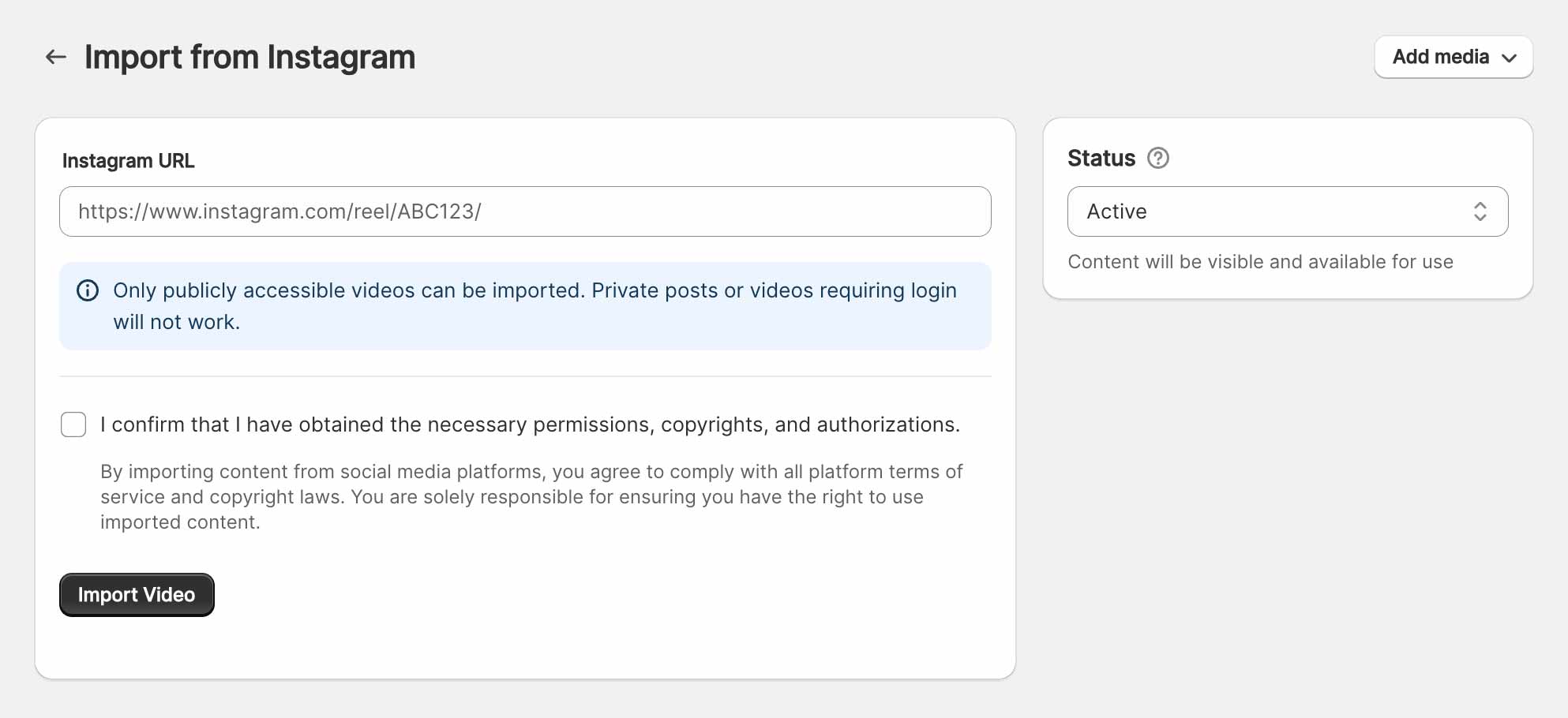 Import from Instagram