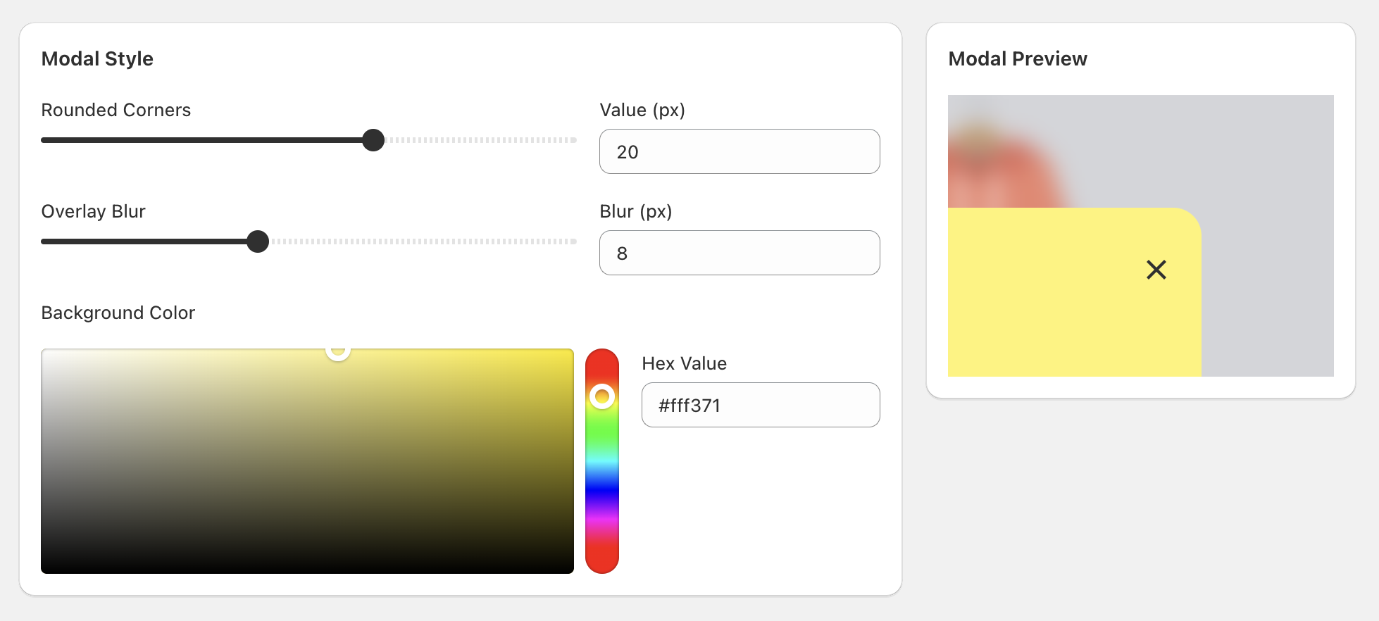 Size Guide Modal